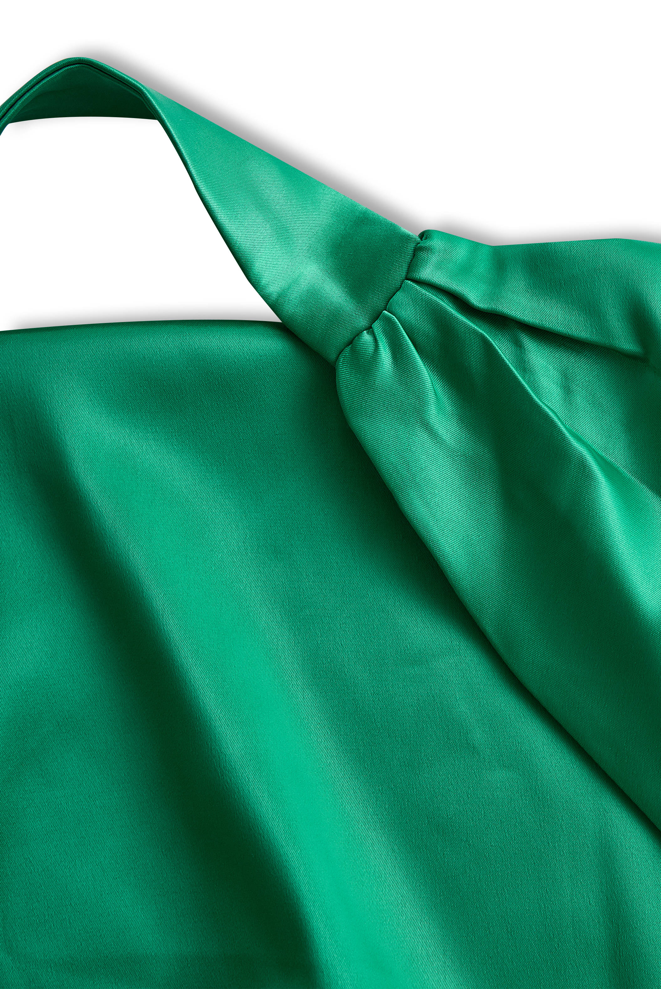 Fashionable and Draped Halterneck Satin Mini Dress