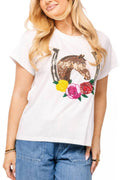 Queen Of Sparkles - Horse & Rose Horse Shoe Tee