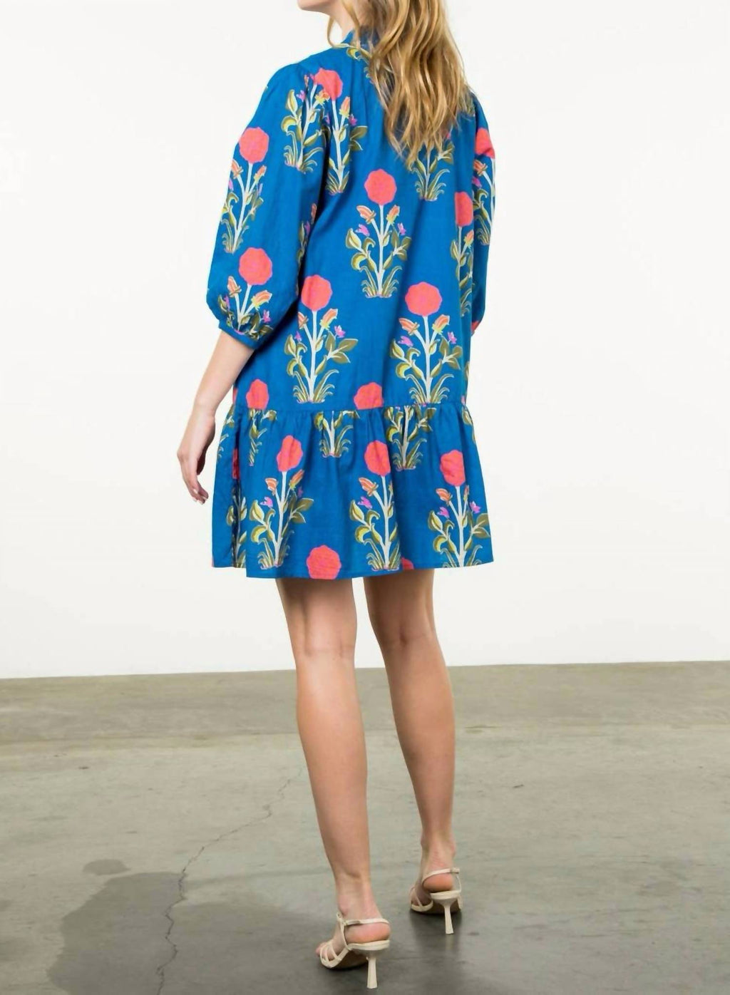 Thml - Jean Baby Mid Sleeve Floral Print Dress
