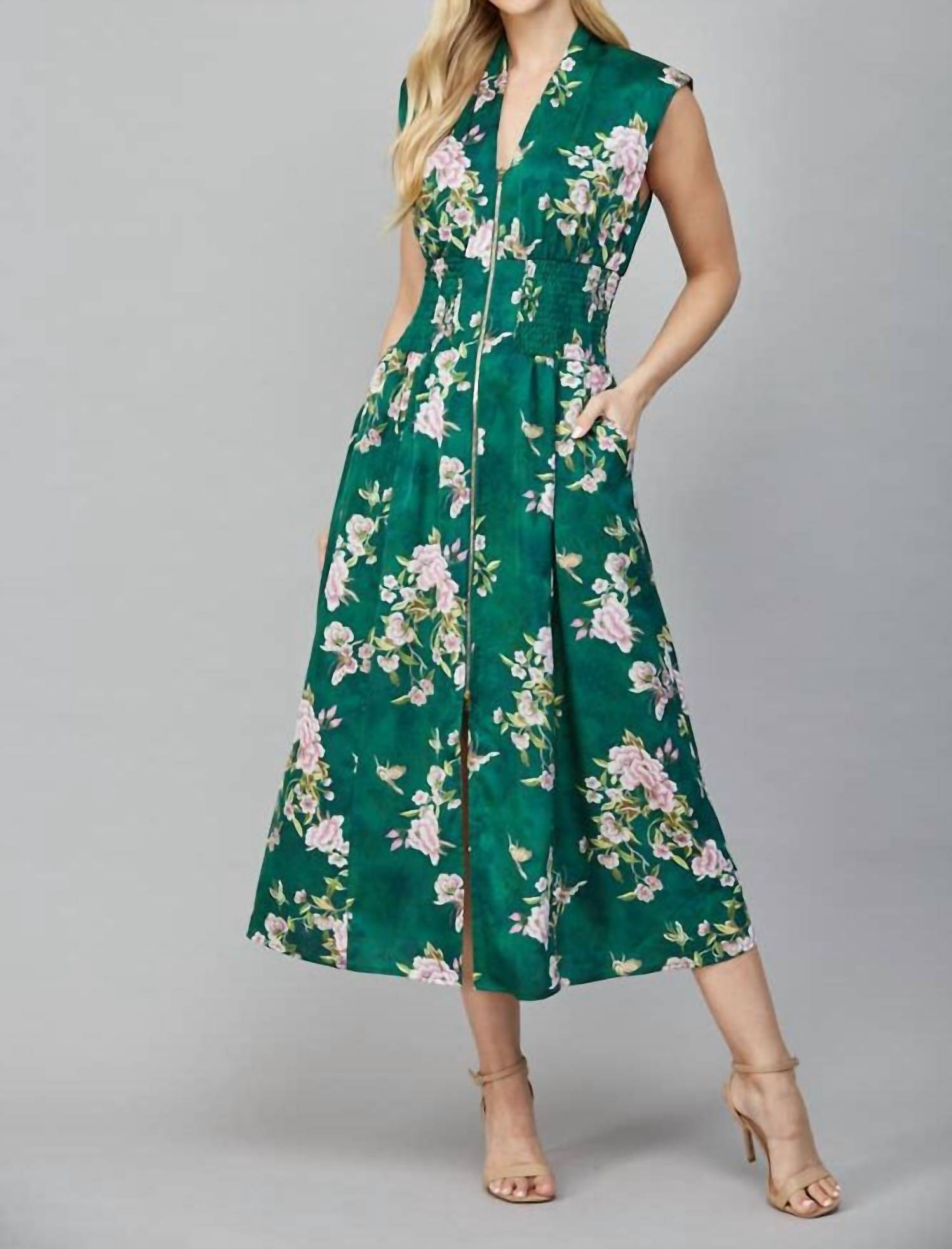 Fate - Kenzie Zip Front Floral Dress