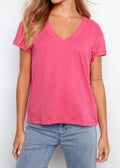 Charlie B - Organic Cotton Drop Shoulder V-neck T-shirt