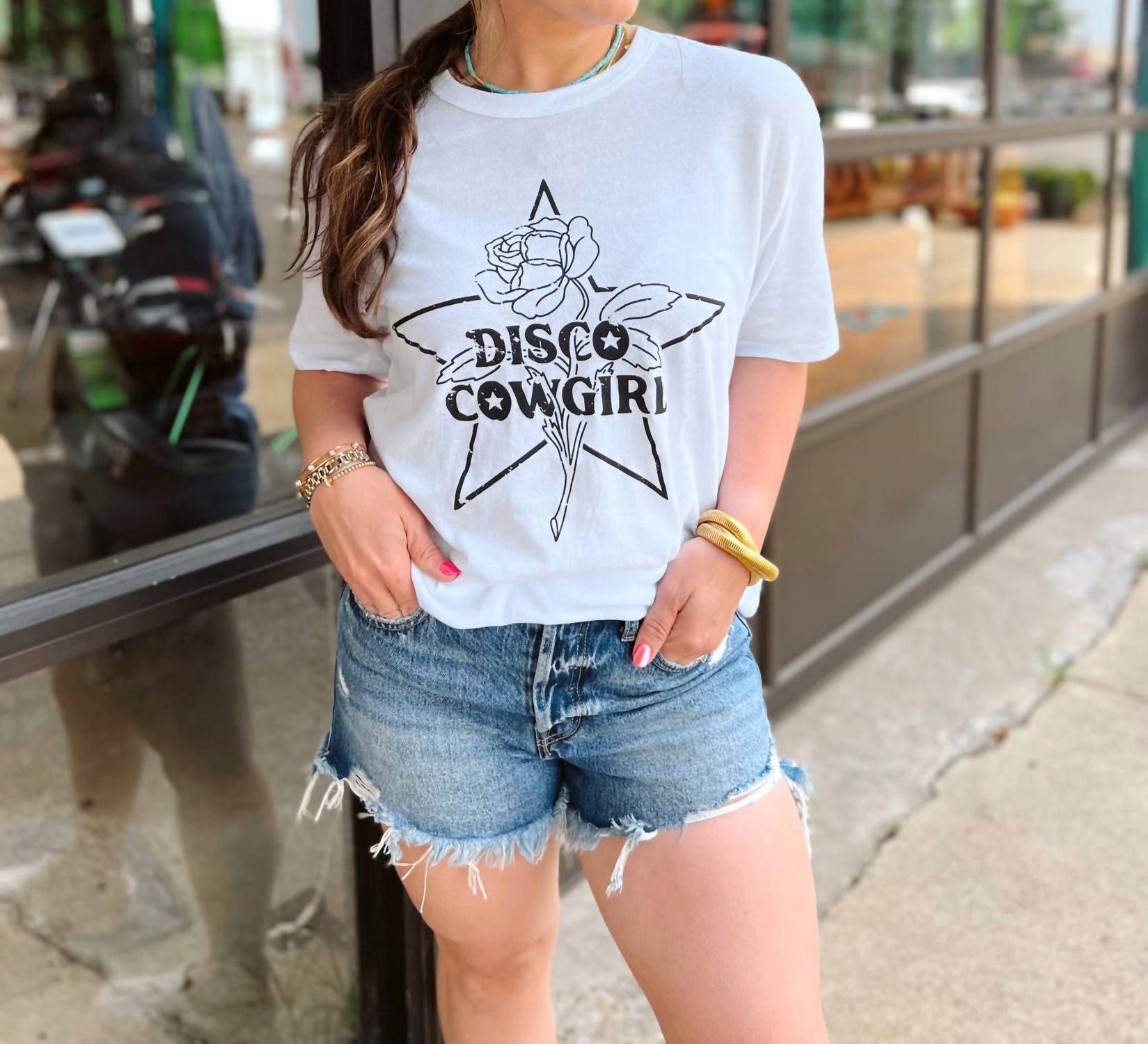 Disco Cowgirl - Oversized Crewneck Tee