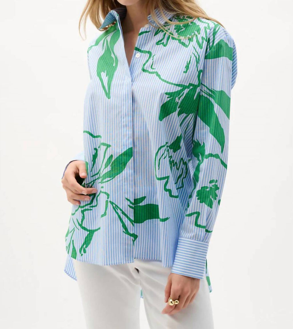 Joseph Ribkoff - Cotton Stripe Floral Shirt