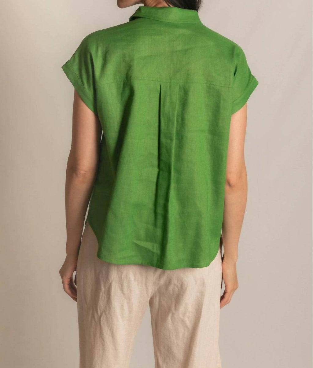 P.Cill - Linen Relaxed Short Sleeve Button Up Shirt