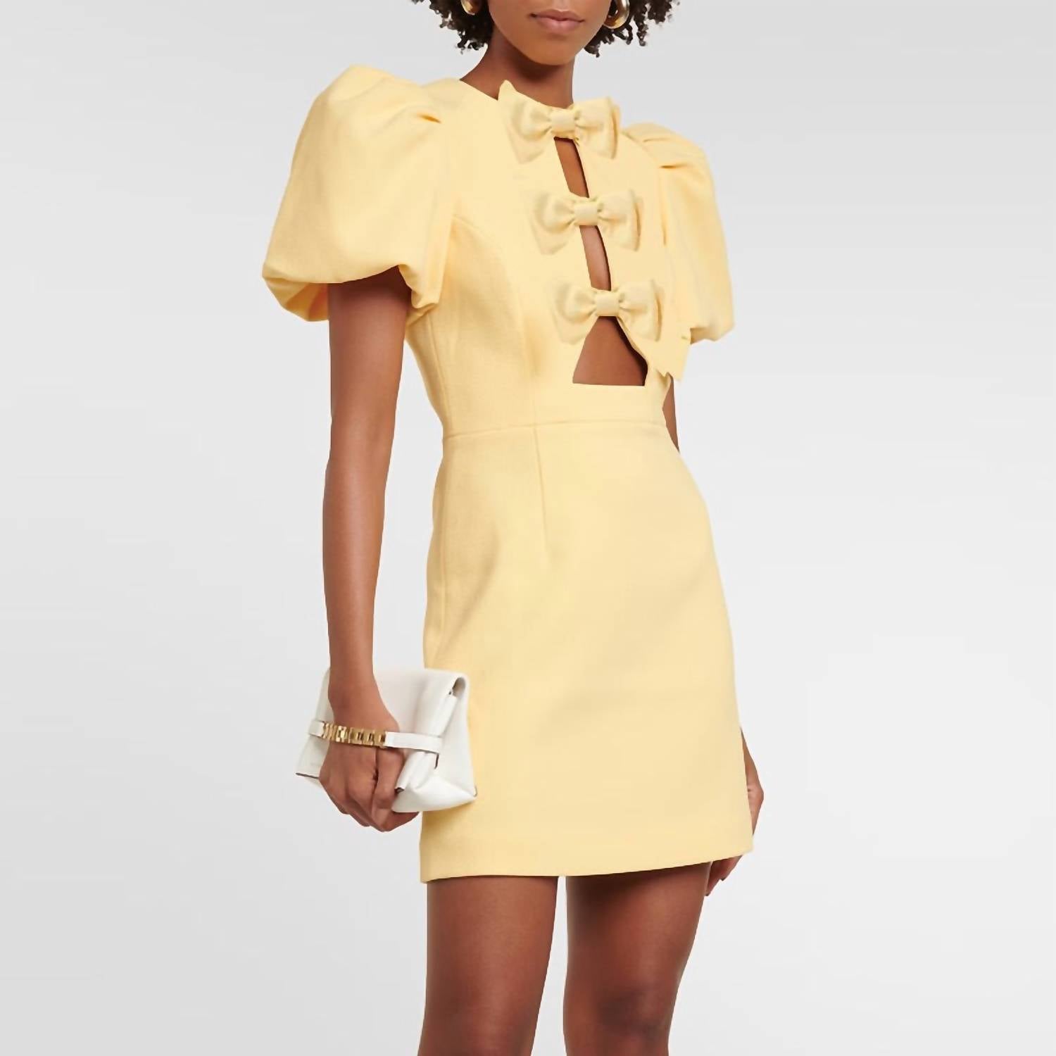Sanyao Fashion - Chic Bow Accent Cut Out Mini Dress