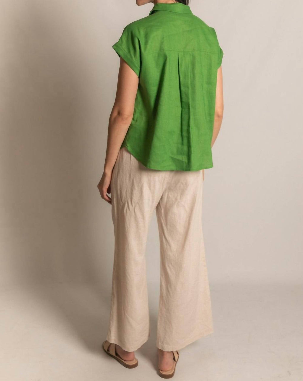 P.Cill - Linen Relaxed Short Sleeve Button Up Shirt
