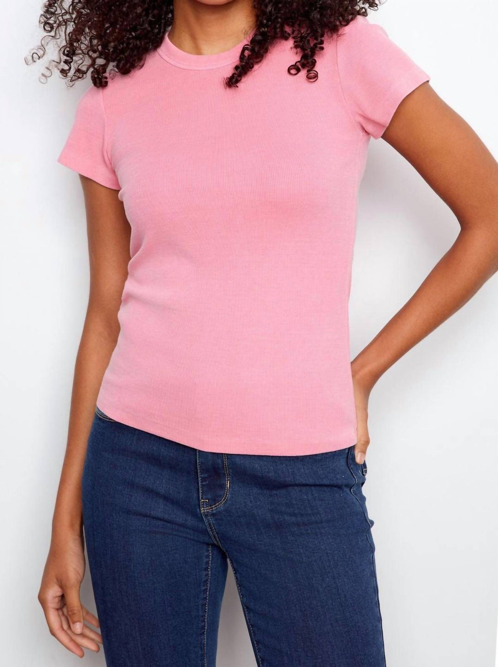 Charlie B - Tencel Ribbed Crew Neck Tee