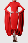 Mokga Draped Long Sleeve Midi Dress
