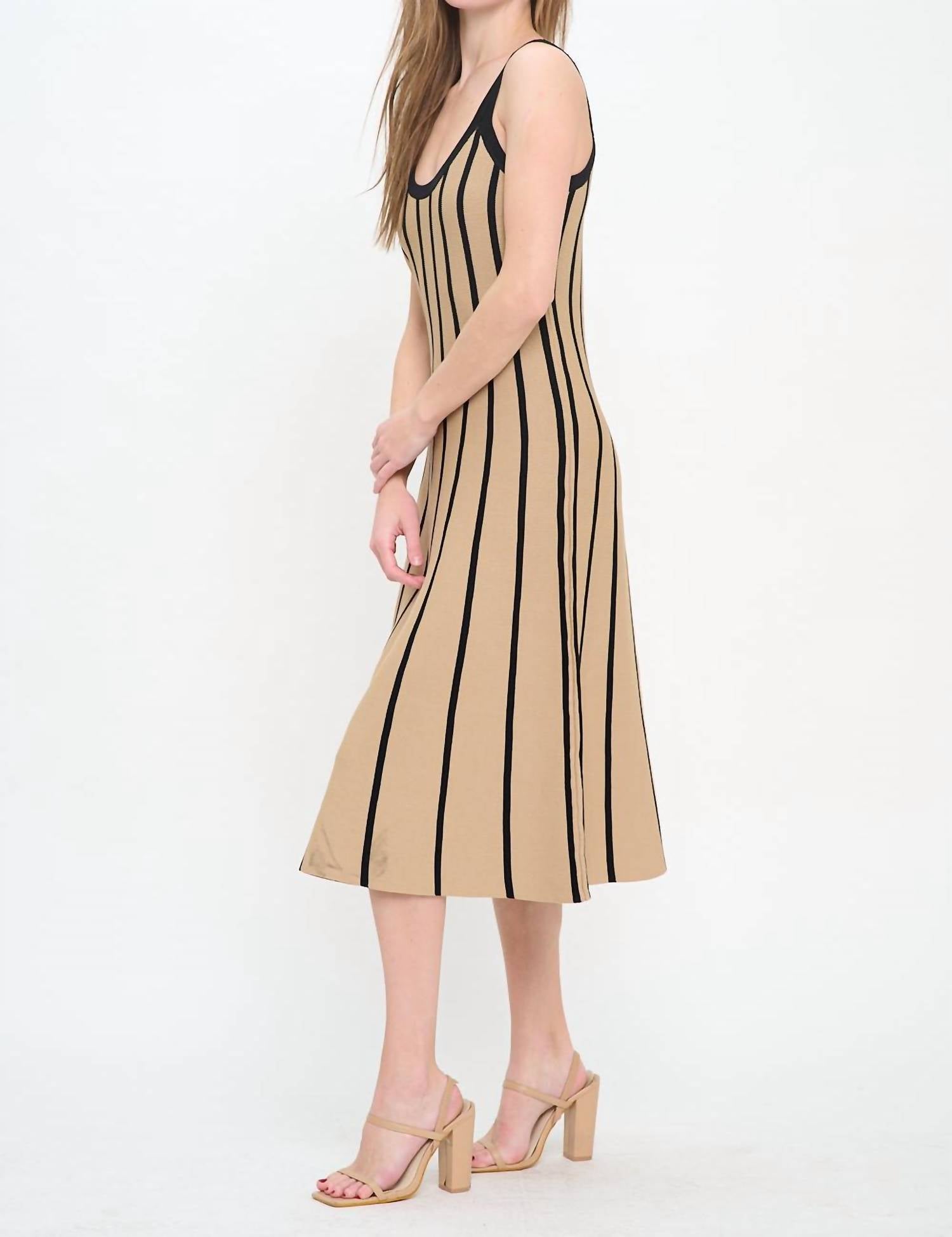 Meet Me In Santorini - Sadie Ribbed Stripe Midi Dress