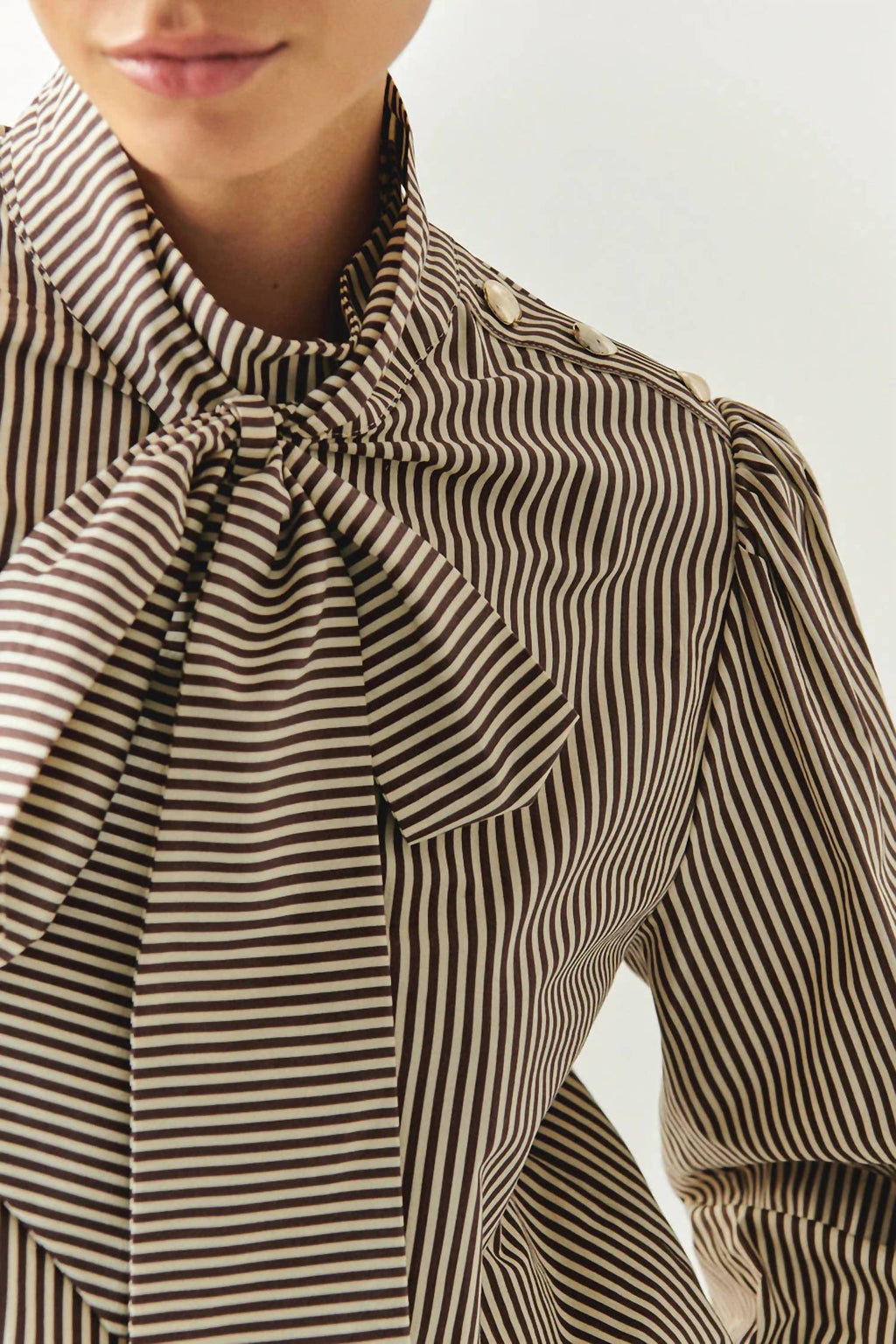 Exquise - High Neck Cotton Blouse