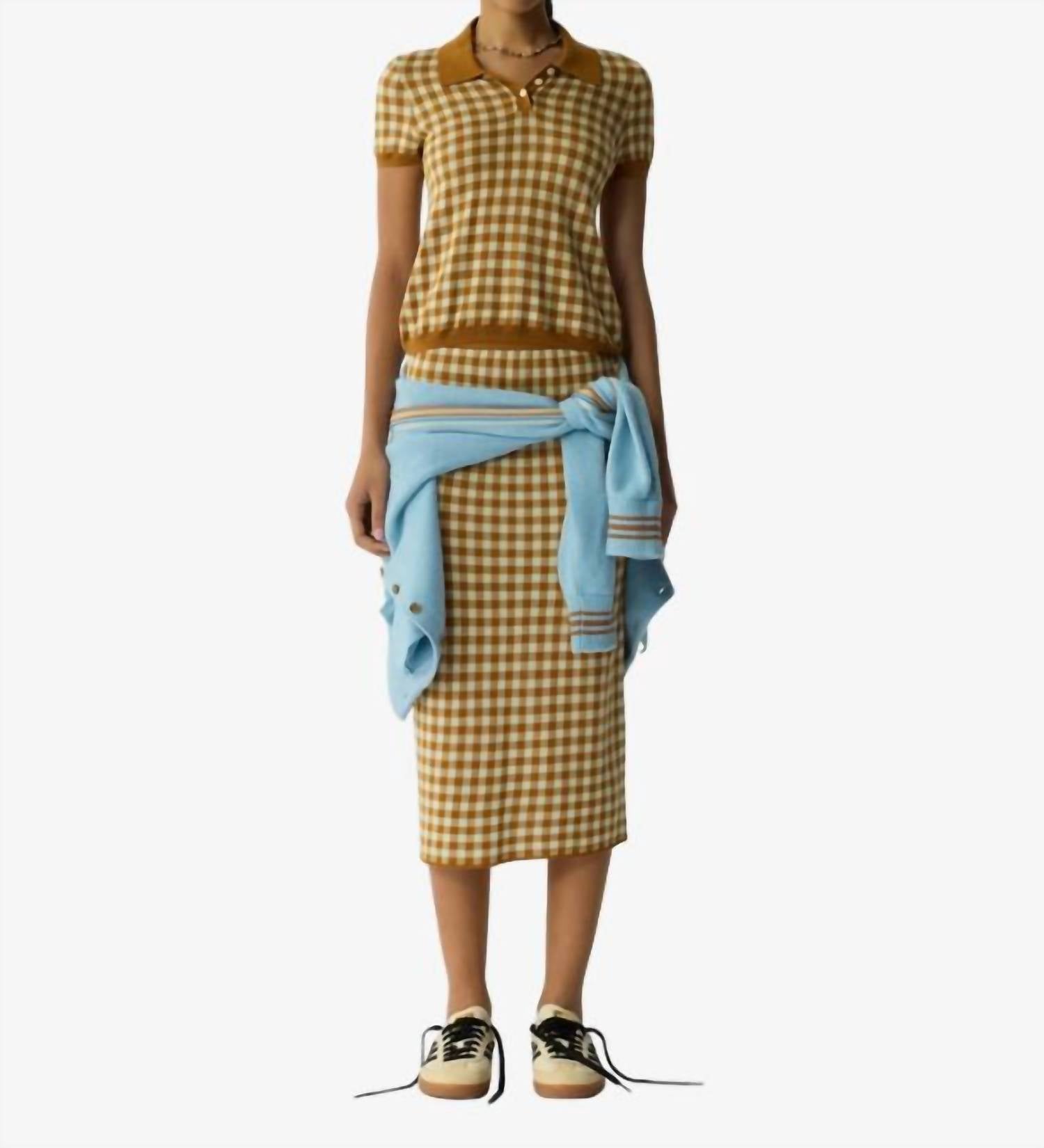 Guest In Residence - Gingham Shrunken Polo Top