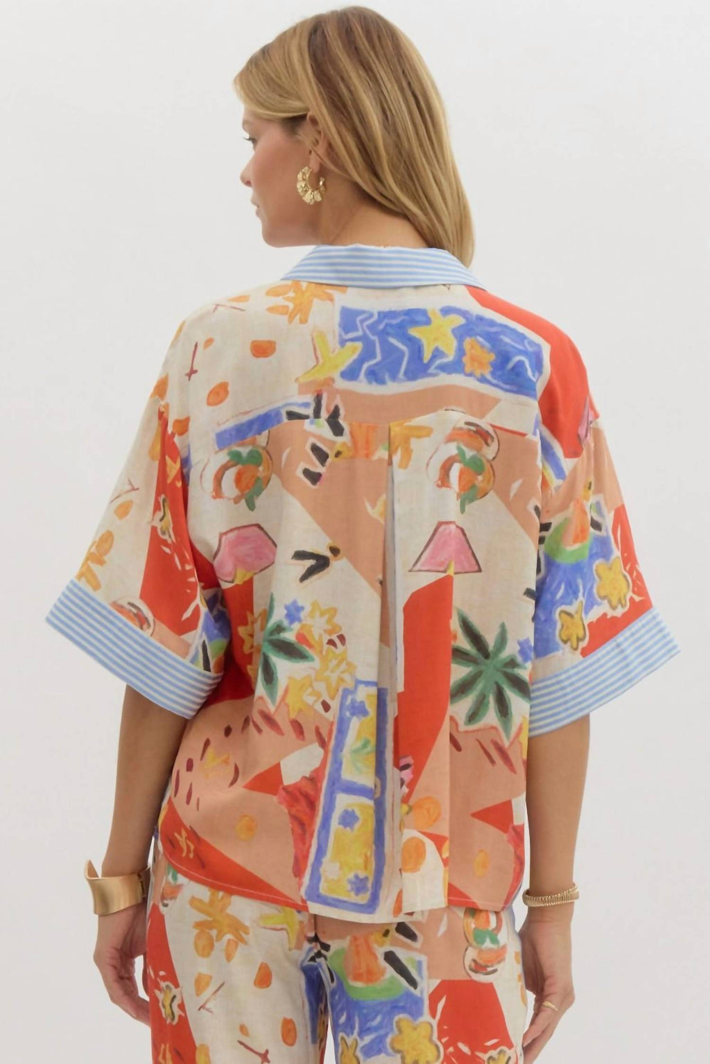 Entro - Valentina Button Front Top Top