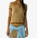 Guest In Residence - Gingham Shrunken Polo Top