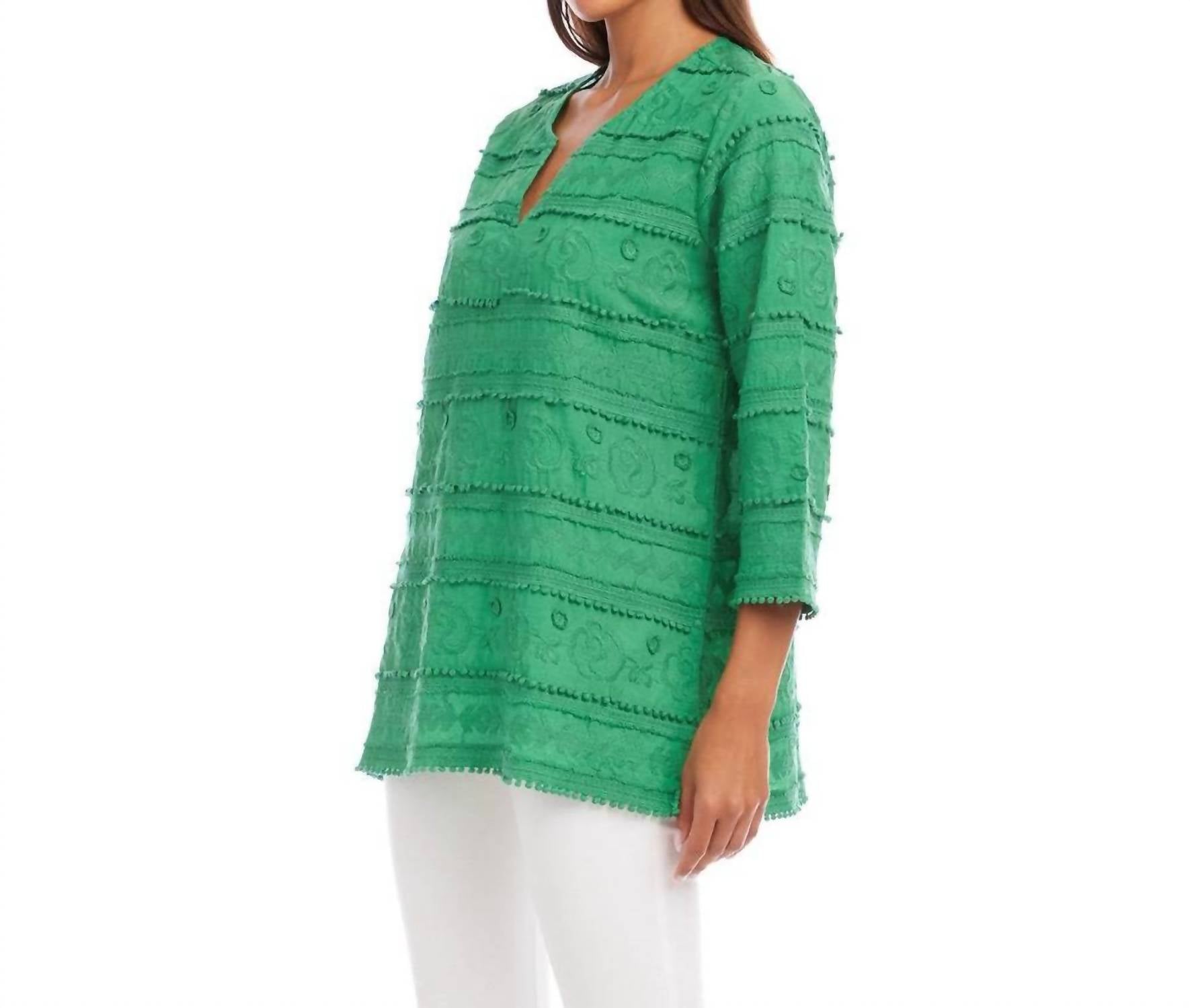 Karen Kane - 3/4 Sleeve Embroidered Tunic