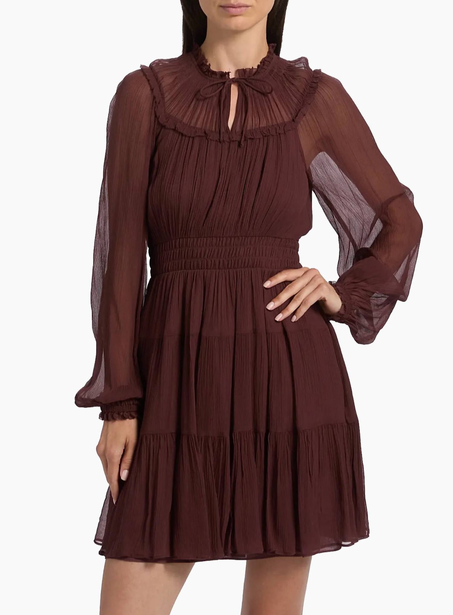 Ulla Johnson - Ava Silk Long Sleeve Mini Dress
