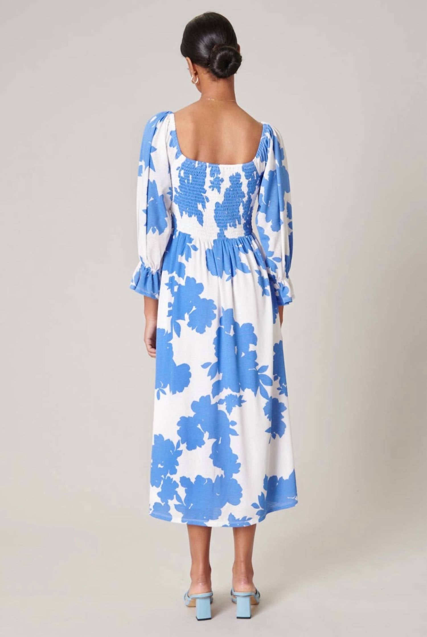 Sugarlips - Calypso Floral Denni Smocked Midi Dress