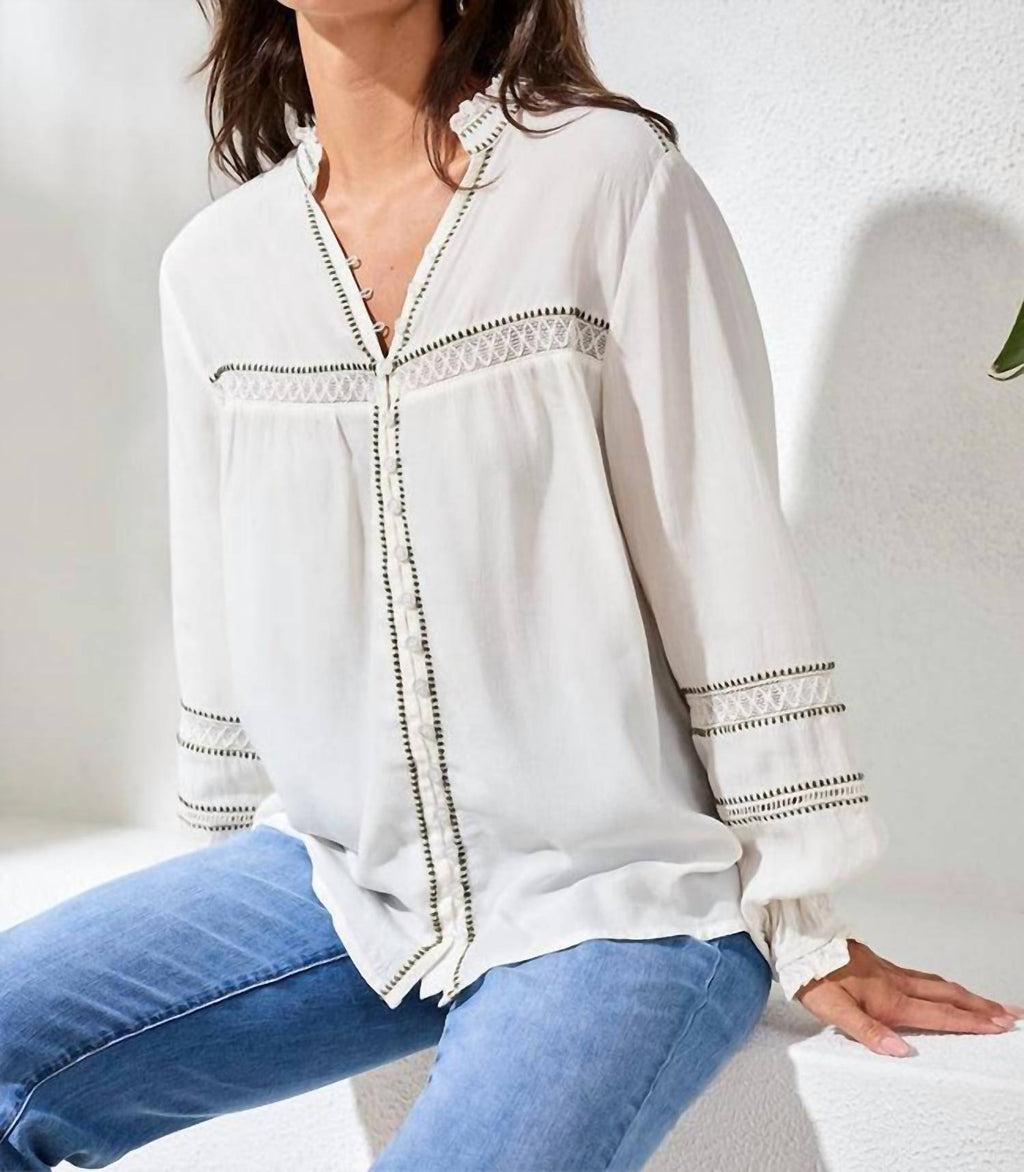 Tribal - Boho Button Front Novelty Blouse