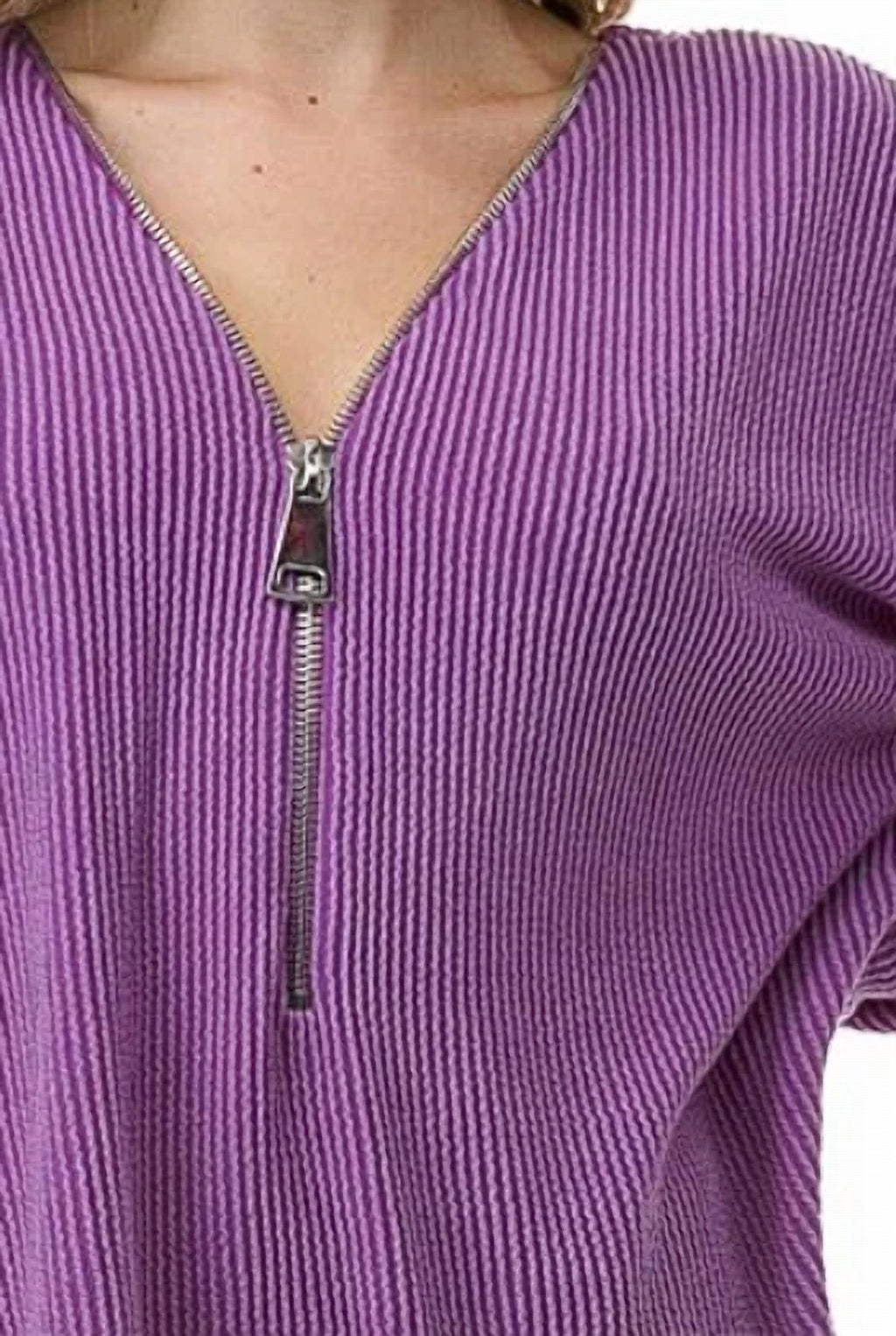 Ariella - Dolman Sleeve Zipper Top